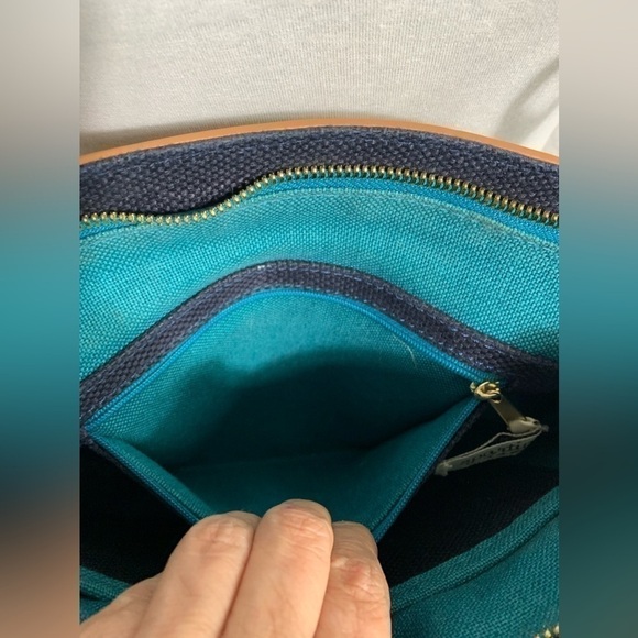 Spartina 449 Mareena hipster crossbody bag blue and gold - Picture 9 of 11